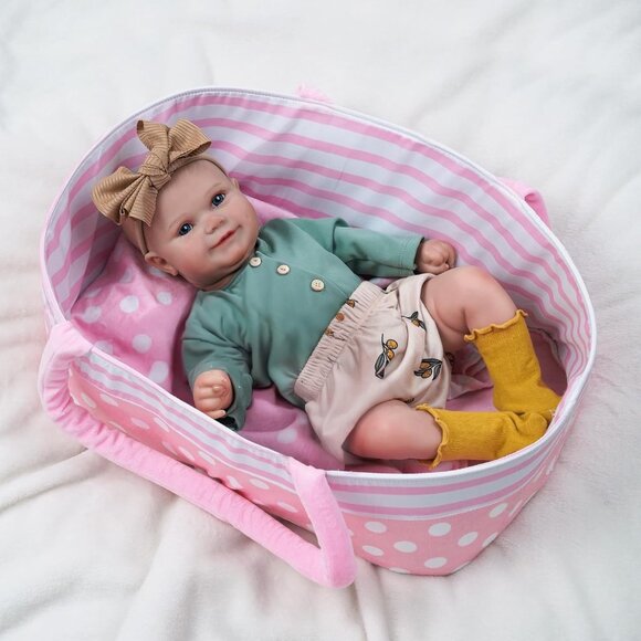 🆕20Inch Realistic Soft Vinyl With Weighted Cloth Body Elmer Girl Reborn Baby - Picture 4 of 10
